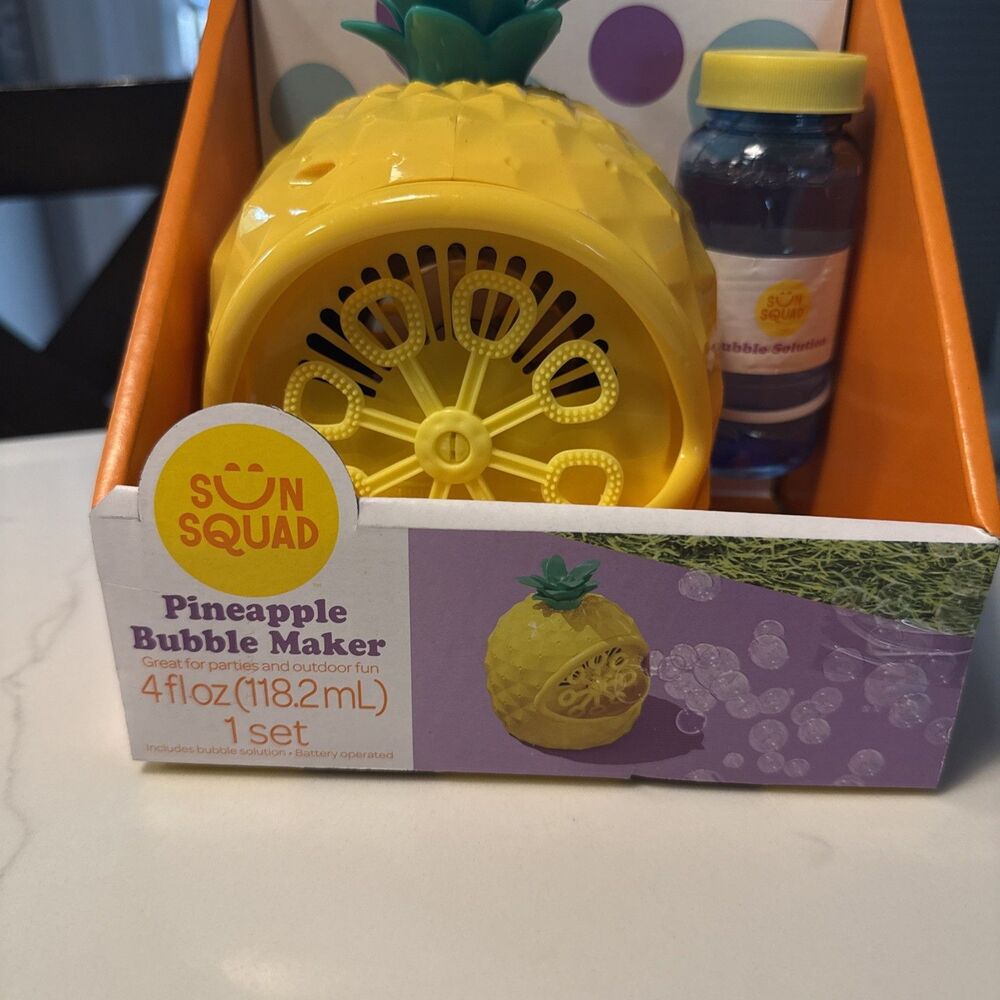 Pineapple Bubble Maker Machine Toy Kids Automatic Bubble Blower Summer Outdoor